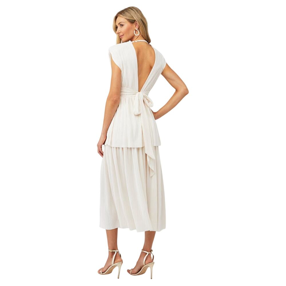 Sabina Musayev Ophelia Dress Pleated Shimmer Bridal Cocktail Party Regency S - Picture 3 of 11